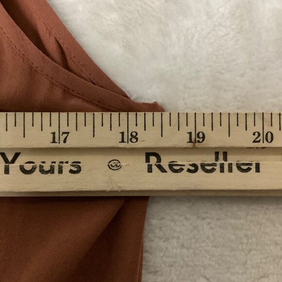 Trouvé Women's Asymmetrical 100% Silk Tank Top Blouse Women Sz Small Rust Brown - Picture 5 of 9